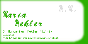 maria mekler business card